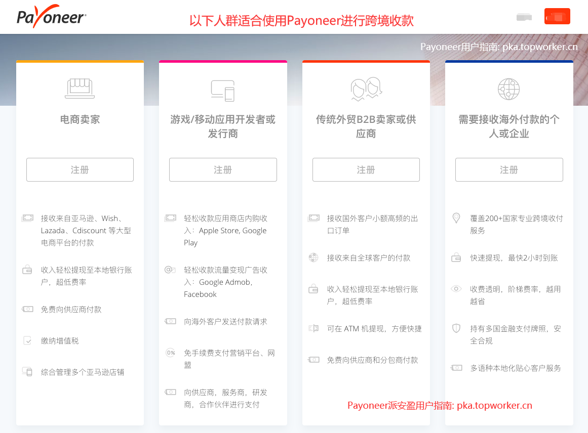 适合使用Payoneer进行收款的人群