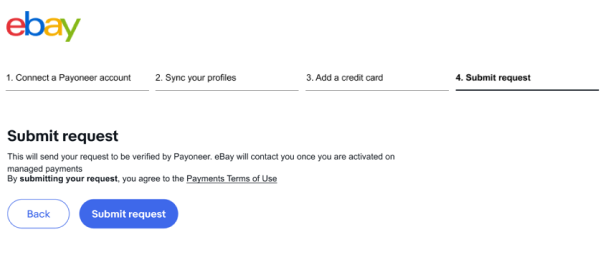 完成eBay管理支付服务的注册