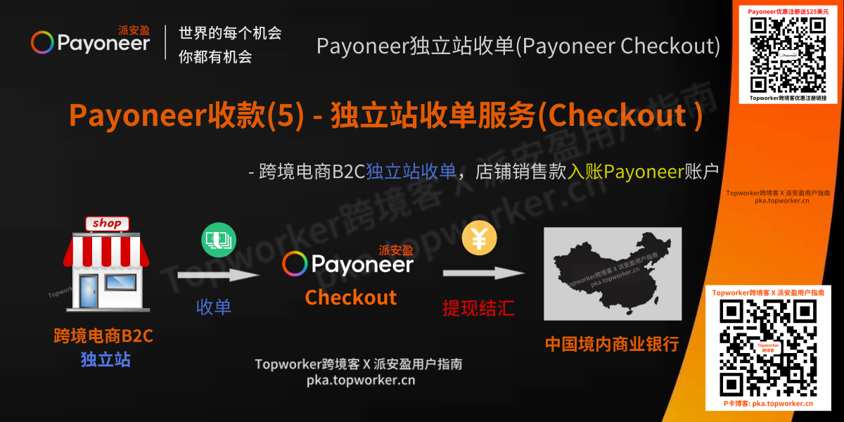 Payoneer收款5-独立站收单服务Checkout收款示意图