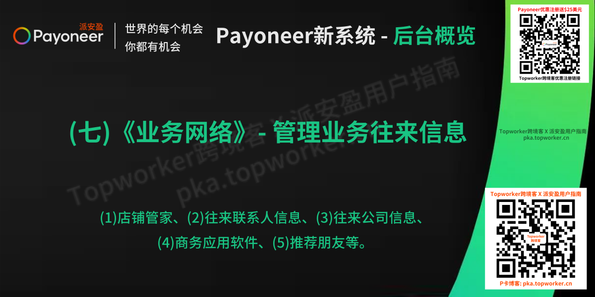 Payoneer新系统(七) - 业务网络栏目概览文章图