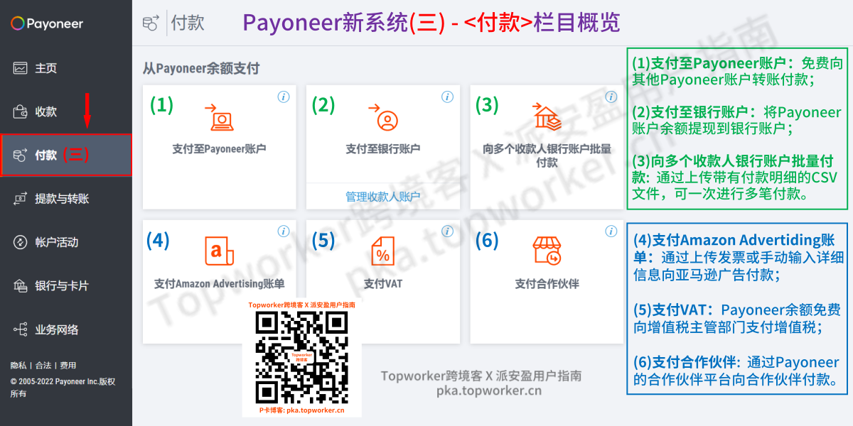 Payoneer新系统-三-付款栏目概览