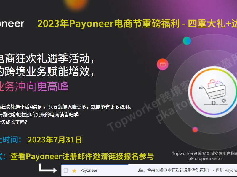 2023年Payoneer电商节重磅福利 - 四重大礼+达标现金奖励
