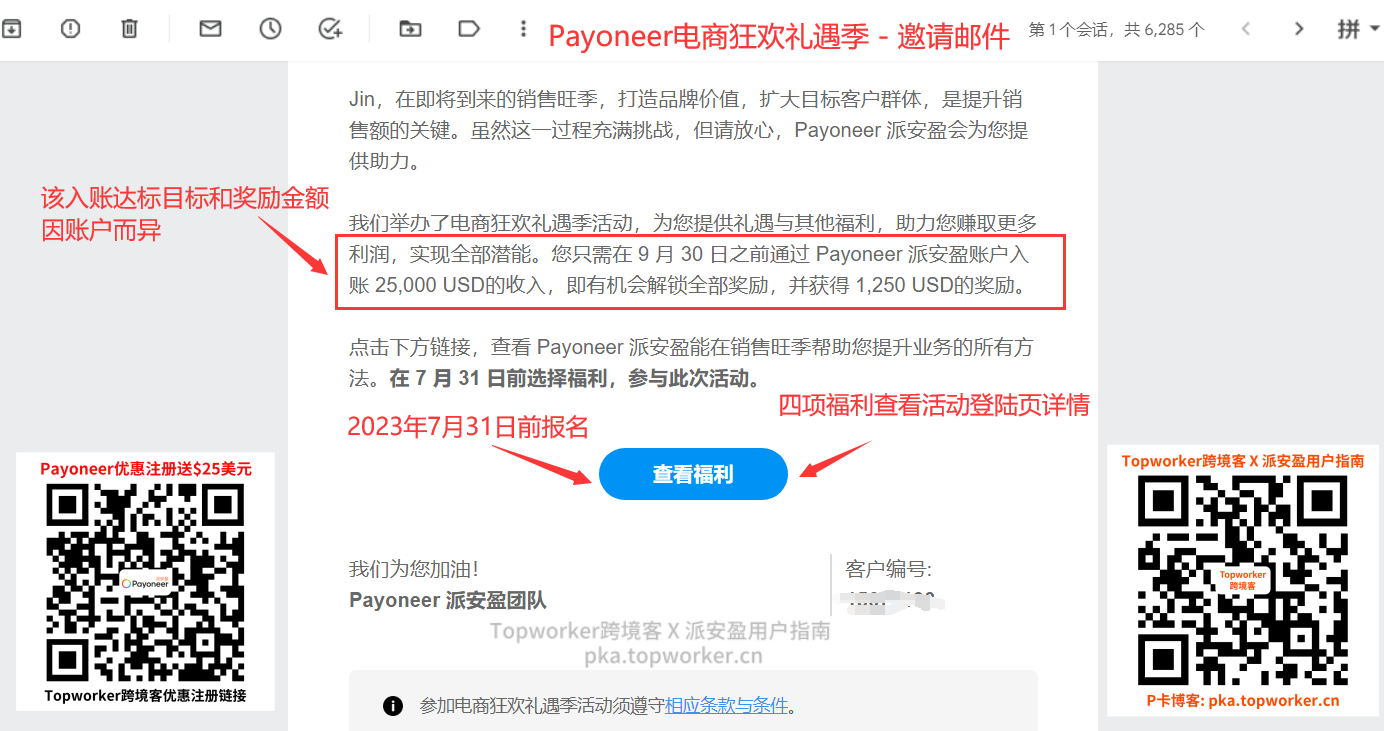 Payoneer电商礼遇季-入账达标现金奖励大礼